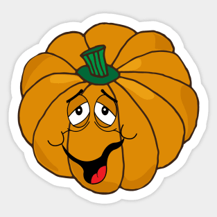 Funny Drunk Halloween Pumpkin Sticker